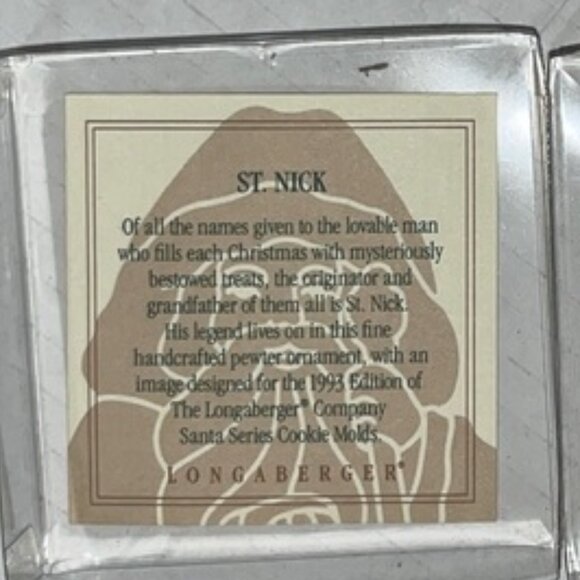 Vintage Longaberger Commemorative Santa Collection Pewter Ornaments - Box of 4 - Picture 12 of 15